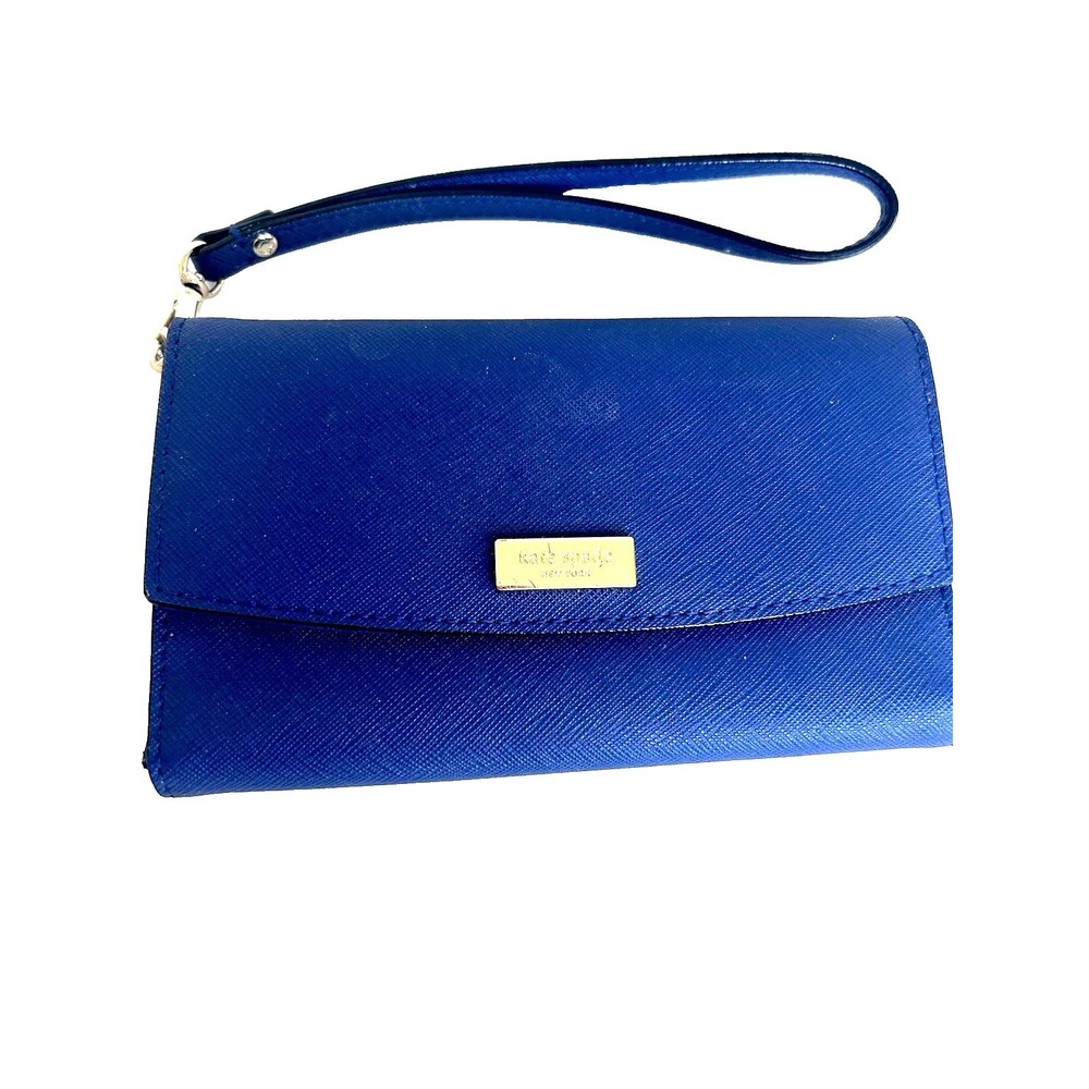 kate spade Navy Wristlet wallet bifold slim measures 6 1/2" X 4"
